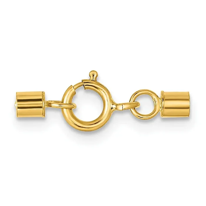 Spring Ring with Round Endcaps Clasp 14k Yellow Gold YG1721