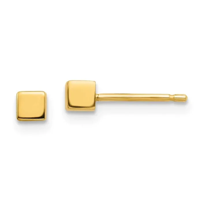 Square Stud Earrings 14k Gold YE1877