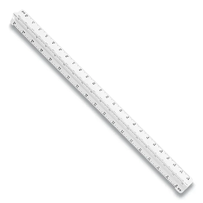 Staedtler® Triangular Scale Plastic Architects Ruler, 12″ Long, Plastic, White