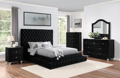 STEFANIA 4 Pc. Queen Bedroom Set / CM7227BK-Q-4PC