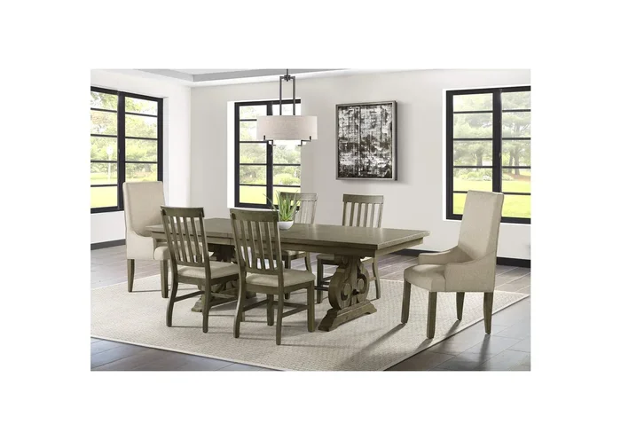 Stone Dining Table Gray Finish