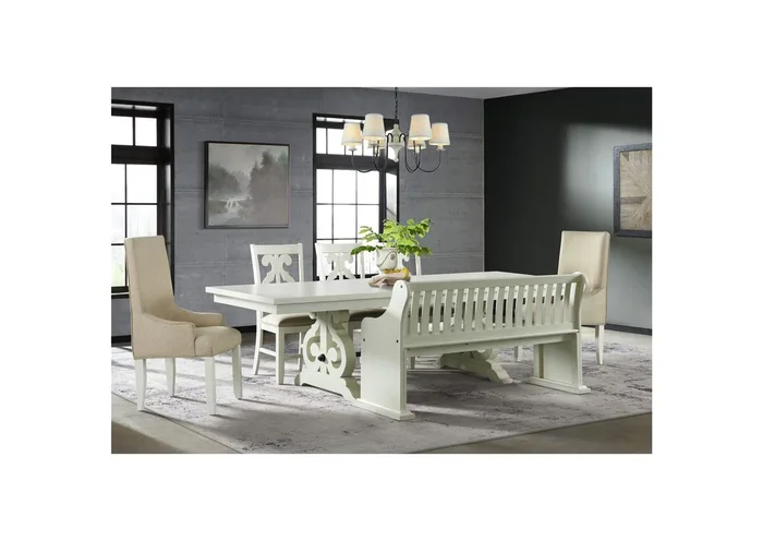 Stone Pew Bench In White