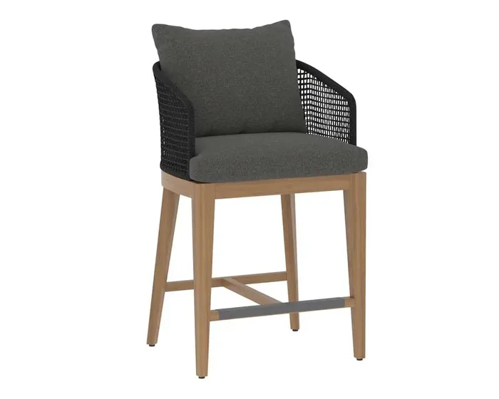 Sunpan – Capri Counter Stool – Natural – Gracebay Grey – 110439