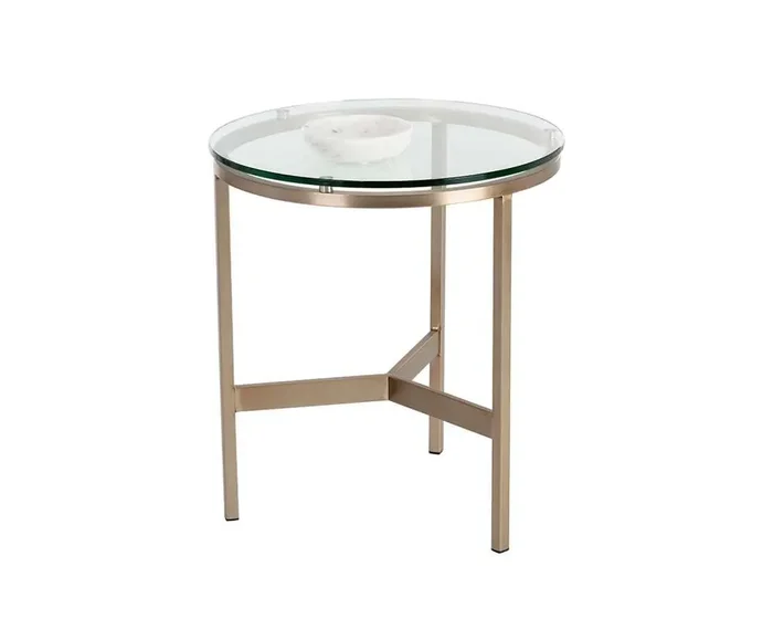 Sunpan – Ikon Flato End Table – Antique Brass – 109191