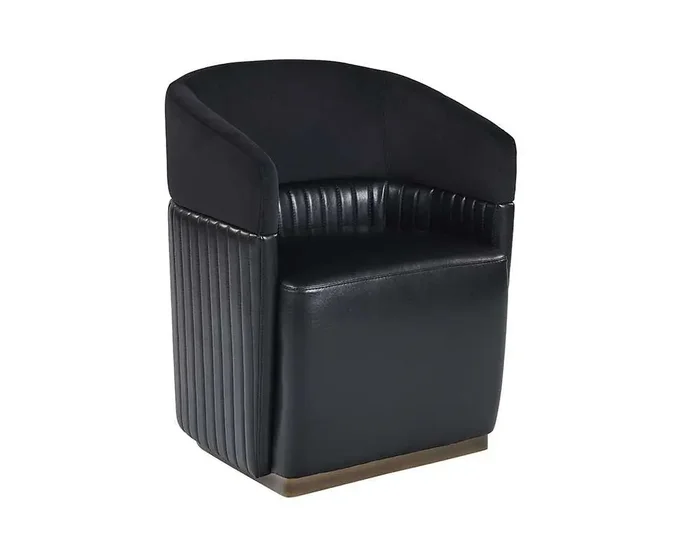 Sunpan – Irongate Genval Wheeled Lounge Chair – Abbington Black / Cantina Black – 105246
