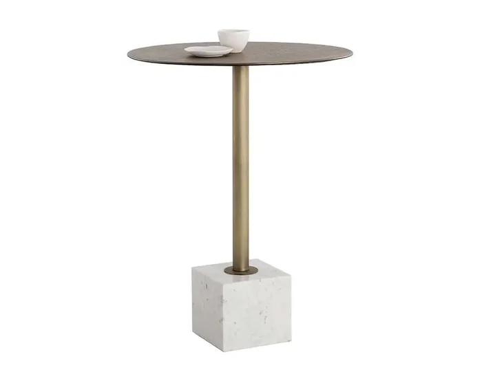 Sunpan – Kata Bar Table – White Marble – 109641