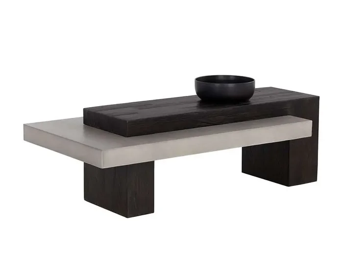 Sunpan – Solterra Herriot Coffee Table – Dark Brown / Grey – 108550