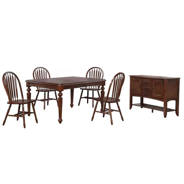 Sunset Trading – Andrews 6 Piece 76in Rectangular Extendable Dining Set – DLU-ADW4276-820-SBCT6P