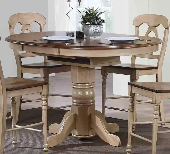 Sunset Trading – Brook Round or Oval Extension Pub Table – DLU-BR4260CB-PW