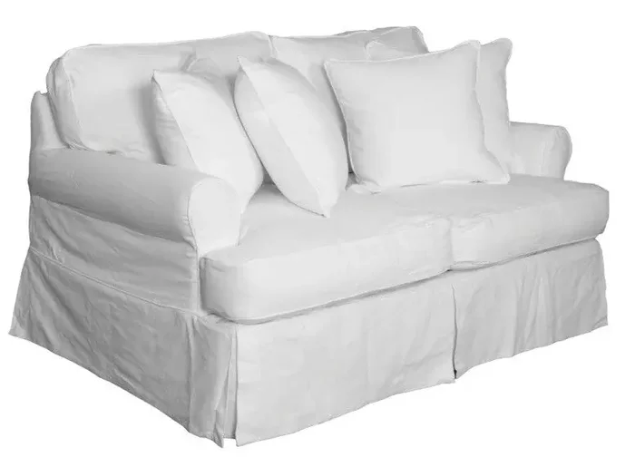 Sunset Trading – Horizon Slipcovered Loveseat In Warm White – SU-117610-423080