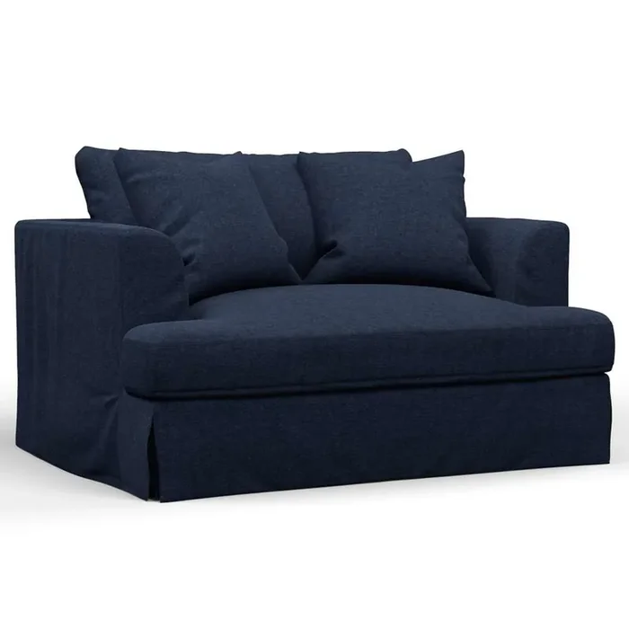 Sunset Trading – Newport Slipcovered 52in Wide Chair and A Half Navy Blue – SY-130015-391049