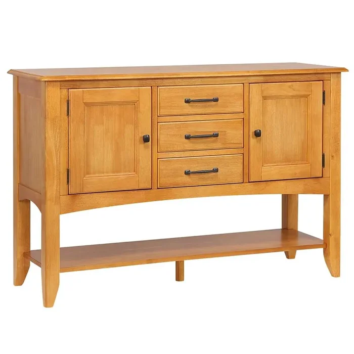 Sunset Trading – Oak Selections Sideboard with Large Display Shelf – DLU-1122-SB-LO