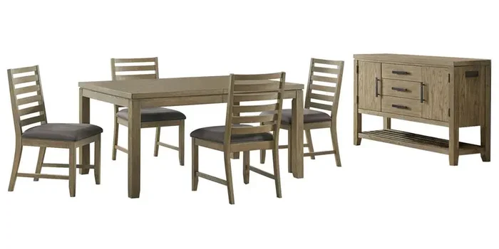 Sunset Trading – Saunders 6PC Extendable Dining Table Set – ED-D18620TB-4S-SV6P