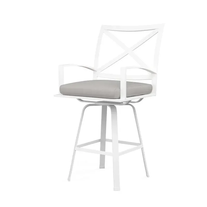 Sunset West – Bristol Swivel Barstool in Canvas Granite w/ Self Welt – SW501-7B-5402