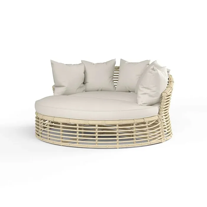 Sunset West – Farro Round Daybed in Canvas Canvas w/ Self Welt – SW1095-99OT-CC-STKIT