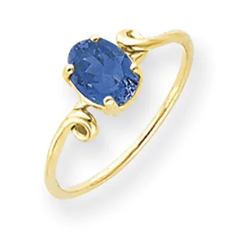 Tanzanite Ring 14k Gold 7x5mm Oval Y4663T