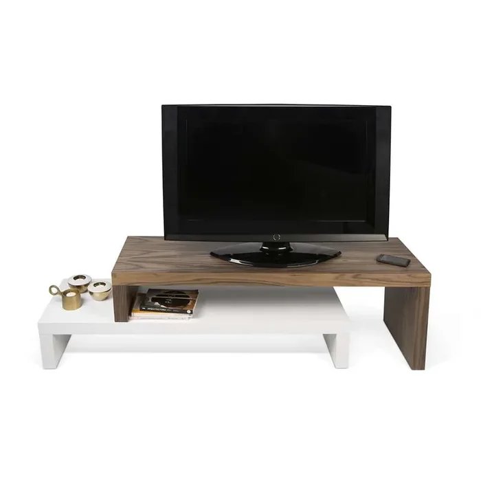 TEMAHOME – Cliff Tv Bench 120 – 120 in Pure White / Walnut – 9003638251