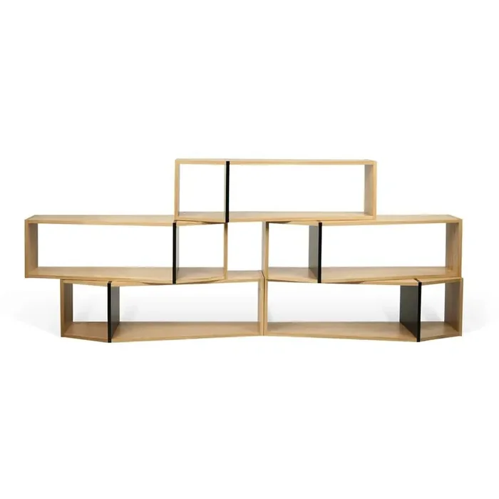 TEMAHOME – One Module Bookcase in Oak / Pure Black – 9500320040