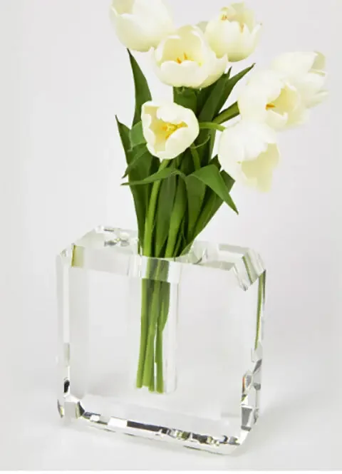 Tizo Crystal Glass Vase Hexagon Edge Medium XY390CLVS