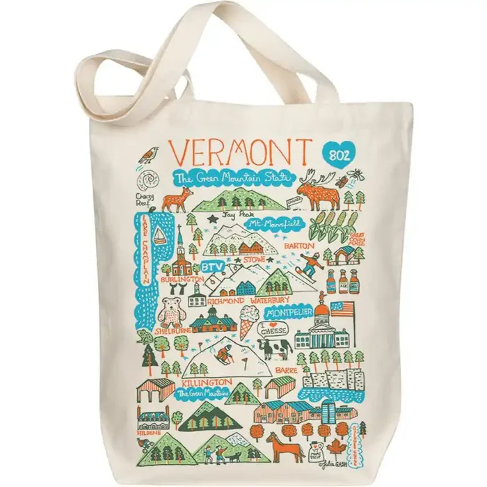 Tote Bag – Vermont Boutique Map Art – Morado Designs