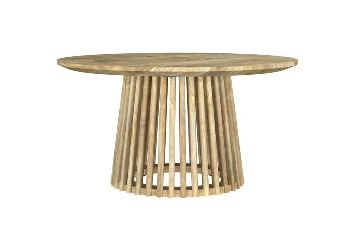 Touhy Round Solid Wood Cocktail Coffee Table Natural Mango