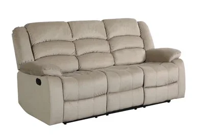 Transitional Microfiber Fabric Upholstered Sofa / 9824-BEIGE-S