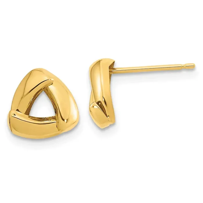 Triangle Post Earrings 14k Gold Polished YE1993