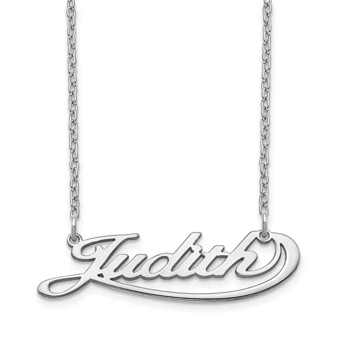 Under Swoop Nameplate Necklace Sterling Silver XNA946SS