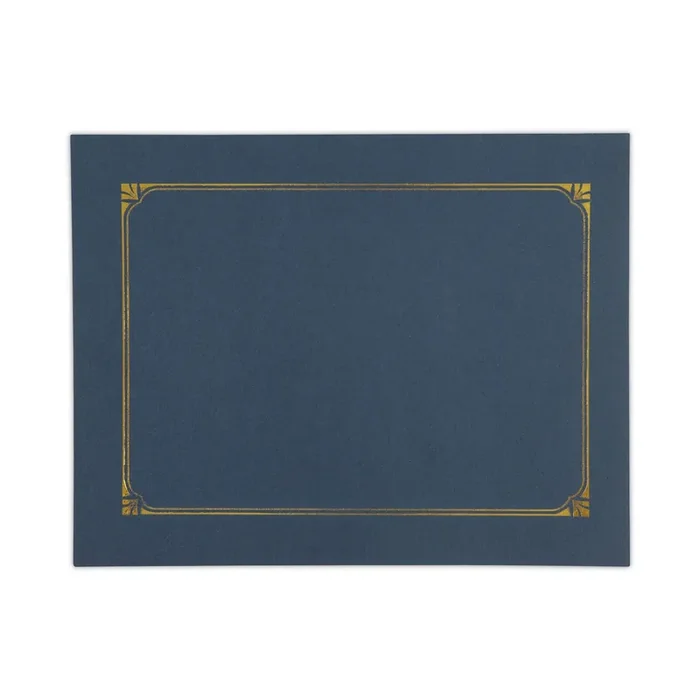 Universal® Certificate/Document Cover, 8.5 x 11; 8 x 10; A4, Navy, 6/Pack