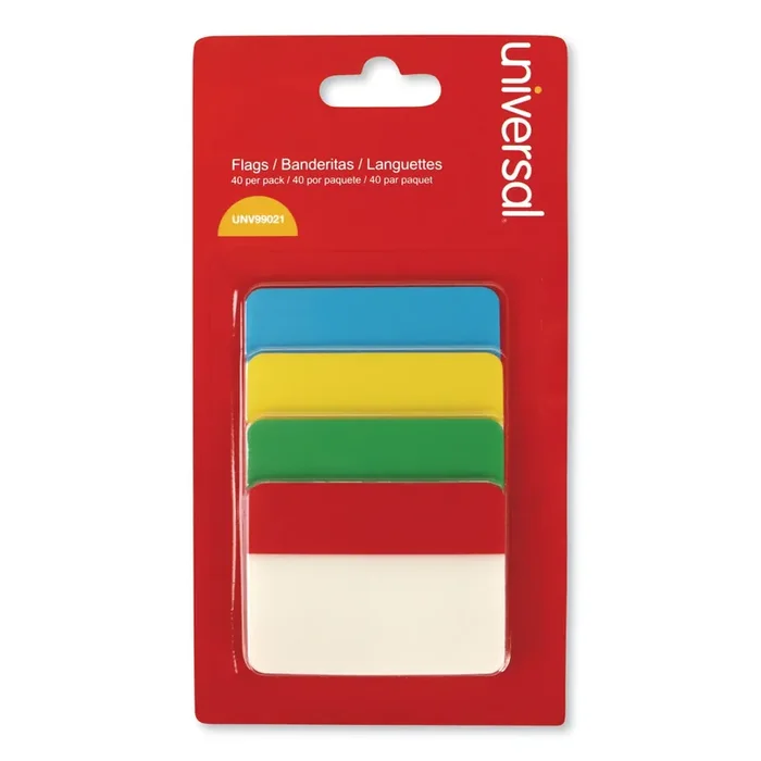 Universal® Self Stick Index Tab, 2″, Assorted Colors, 40/pack