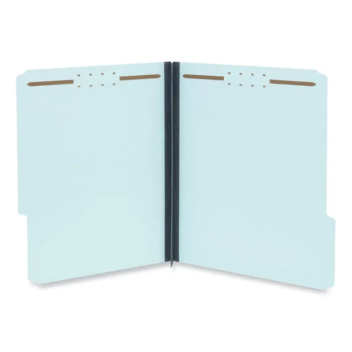 Universal® Top Tab Classification Folders, 2″ Expansion, 2 Fasteners, Letter Size, Light Blue Exterior, 25/Box