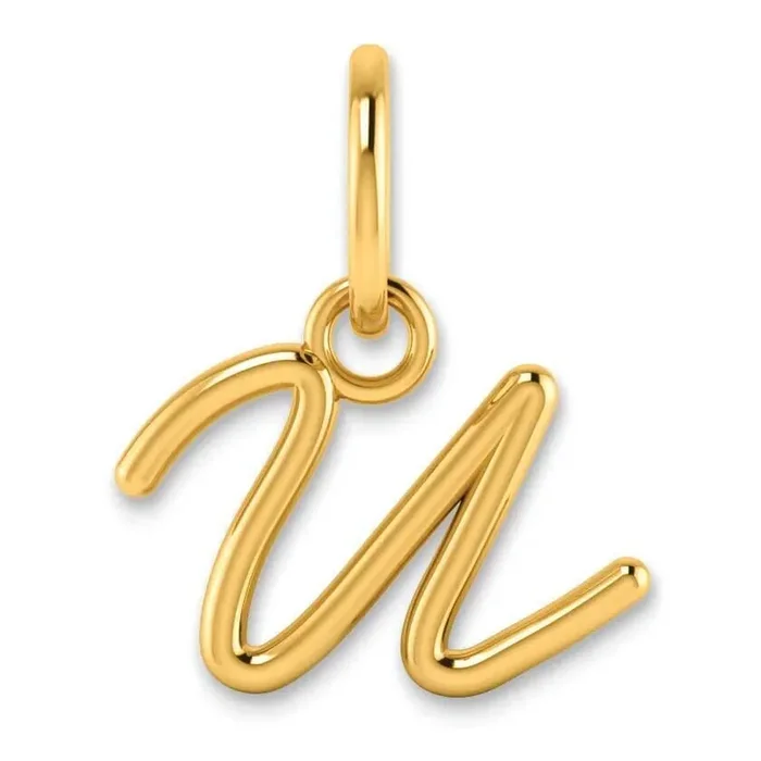 Upper Case Letter U Initial Charm 14k Gold XNA1305Y/U