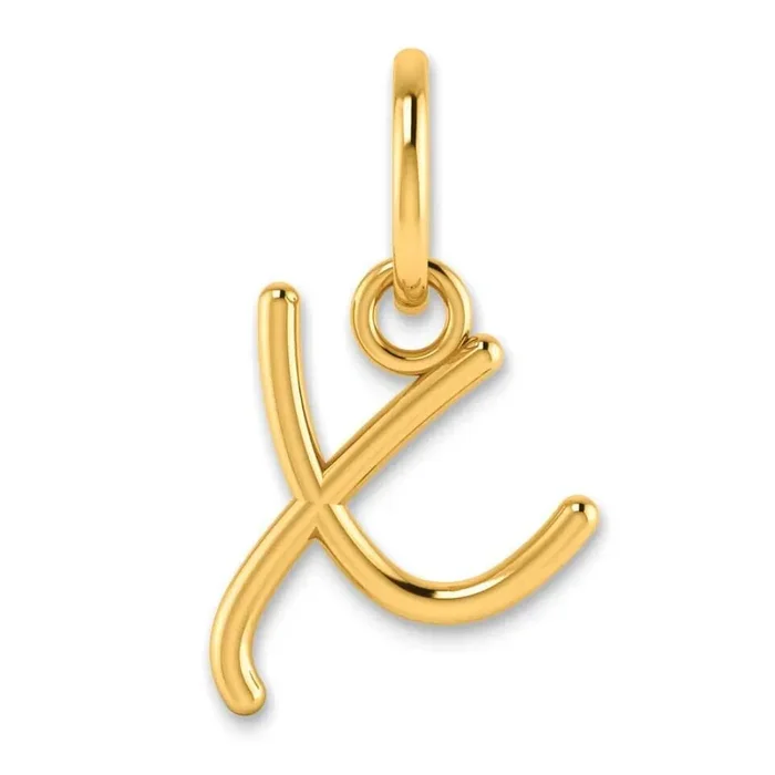 Upper Case Letter X Initial Charm 14k Gold XNA1305Y/X