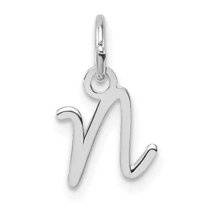 Uppercase Letter N Initial Charm 14k White Gold XNA1467W/N