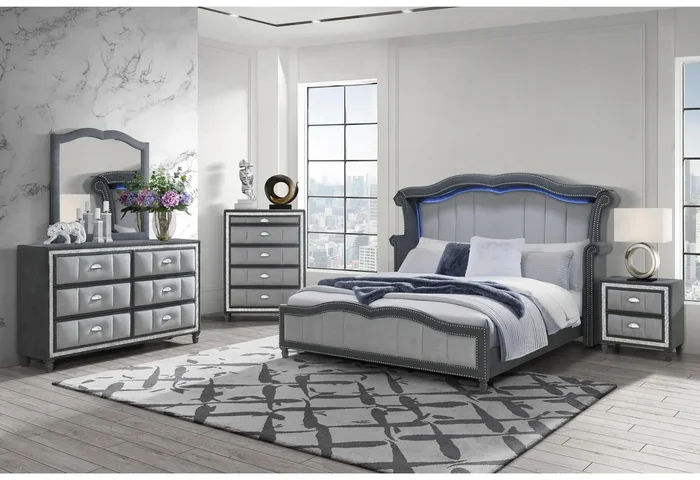VANNA DARK GREY QUEEN BED GROUP