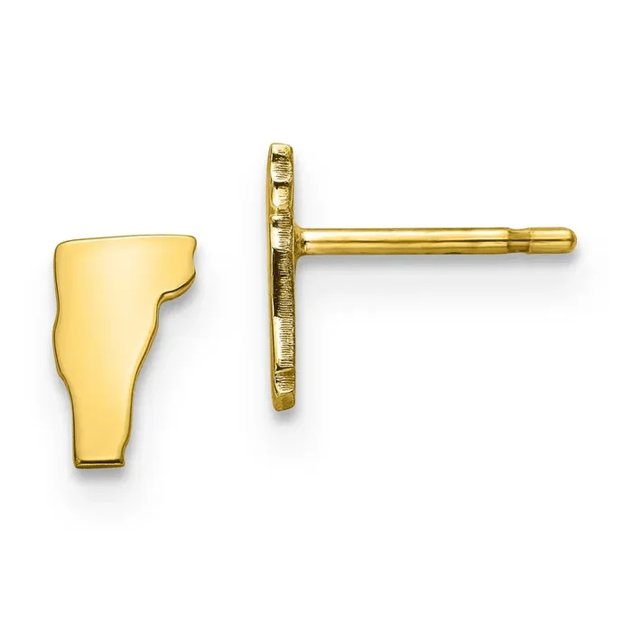 Vermont State Small Earrings Gold-plated on Silver Engravable XNE50GP-VT