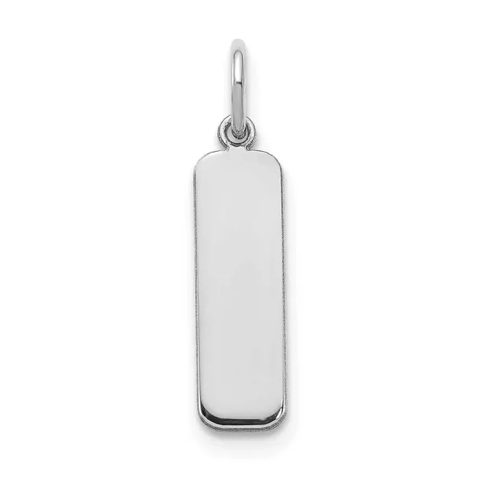 Vertical Blank Bar Charm 14k White Gold Small XNA1353W