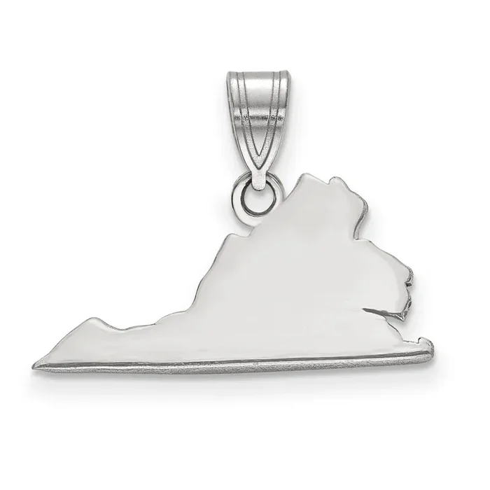 Virginia State Pendant Charm Sterling Silver Engravable XNA707SS-VA