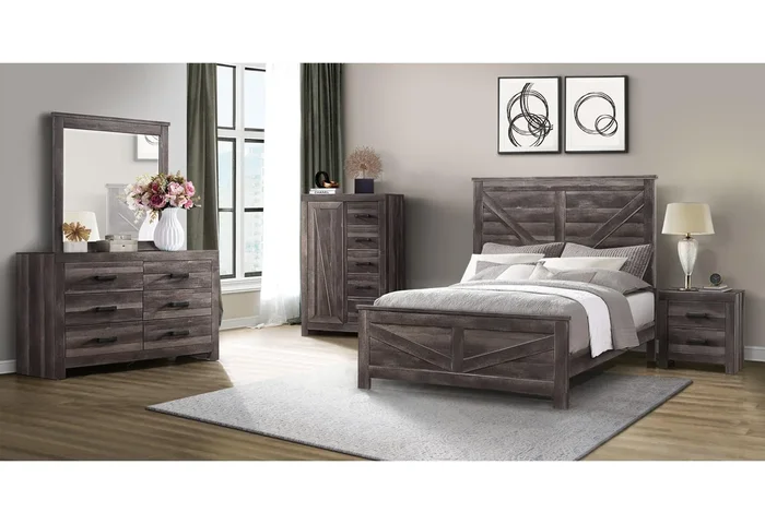 VISION DARK OAK KING BED GROUP