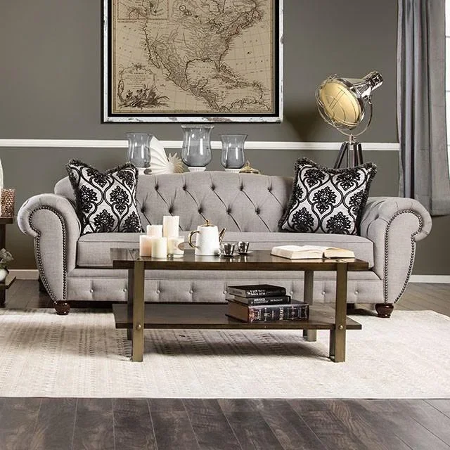 VIVIANA Gray/Black Sofa, Gray