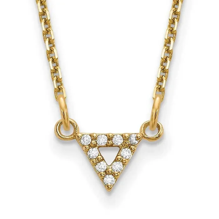VS Quality Diamond 6mm Triangle Necklace 14k Gold XP5010VS
