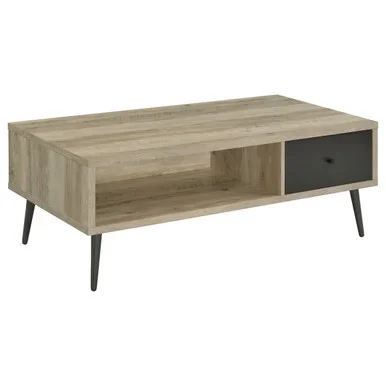 Welsh 1-drawer Engineered Wood Coffee Table Distressed Pine / CS-701038