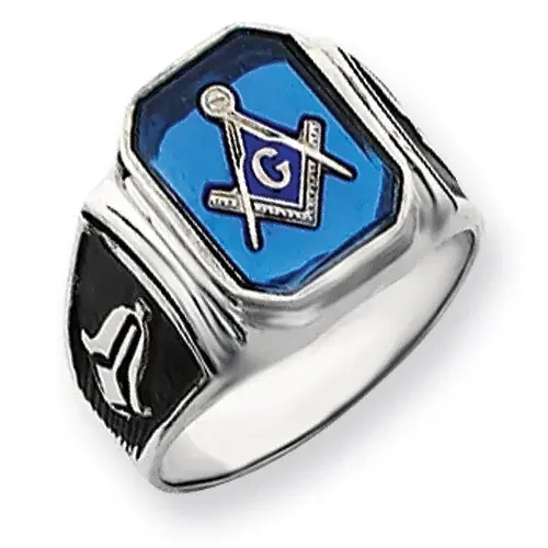 white masonic ring mounting 14k Gold Y4087