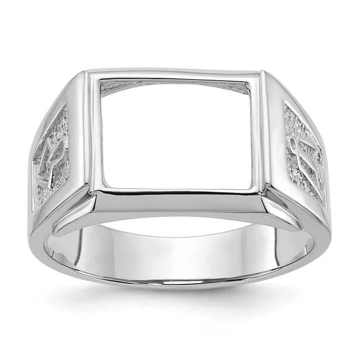 white masonic ring mounting 14k Gold Y4111