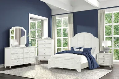 WHITEHAVEN 5 Pc. Queen Bedroom Set w/ Chest / FM7708WH-Q-5PC-CHEST