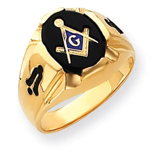 yellow masonic ring mounting 14k Gold Y4066