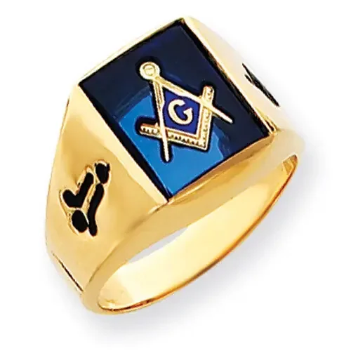 yellow masonic ring mounting 14k Gold Y4090