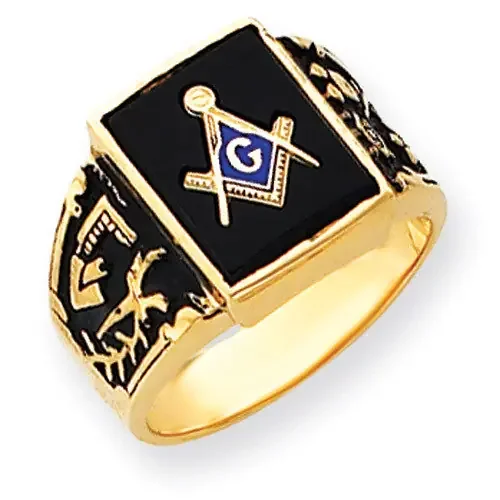 yellow masonic ring mounting 14k Gold Y4096