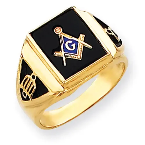 yellow masonic ring mounting 14k Gold Y4098