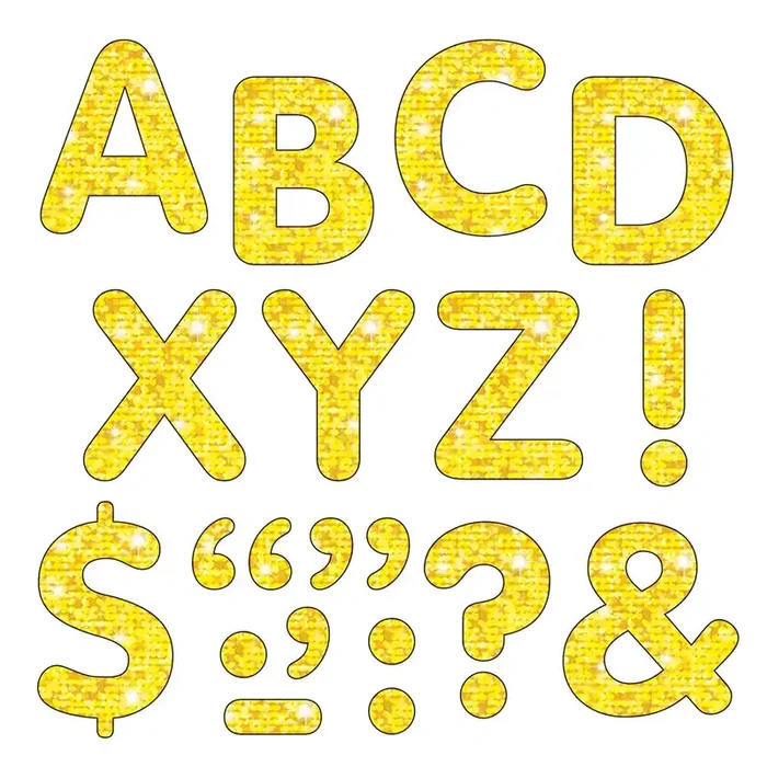 Yellow Sparkle 2-Inch Letters & Marks STICK-EZE® Stick-On Letters